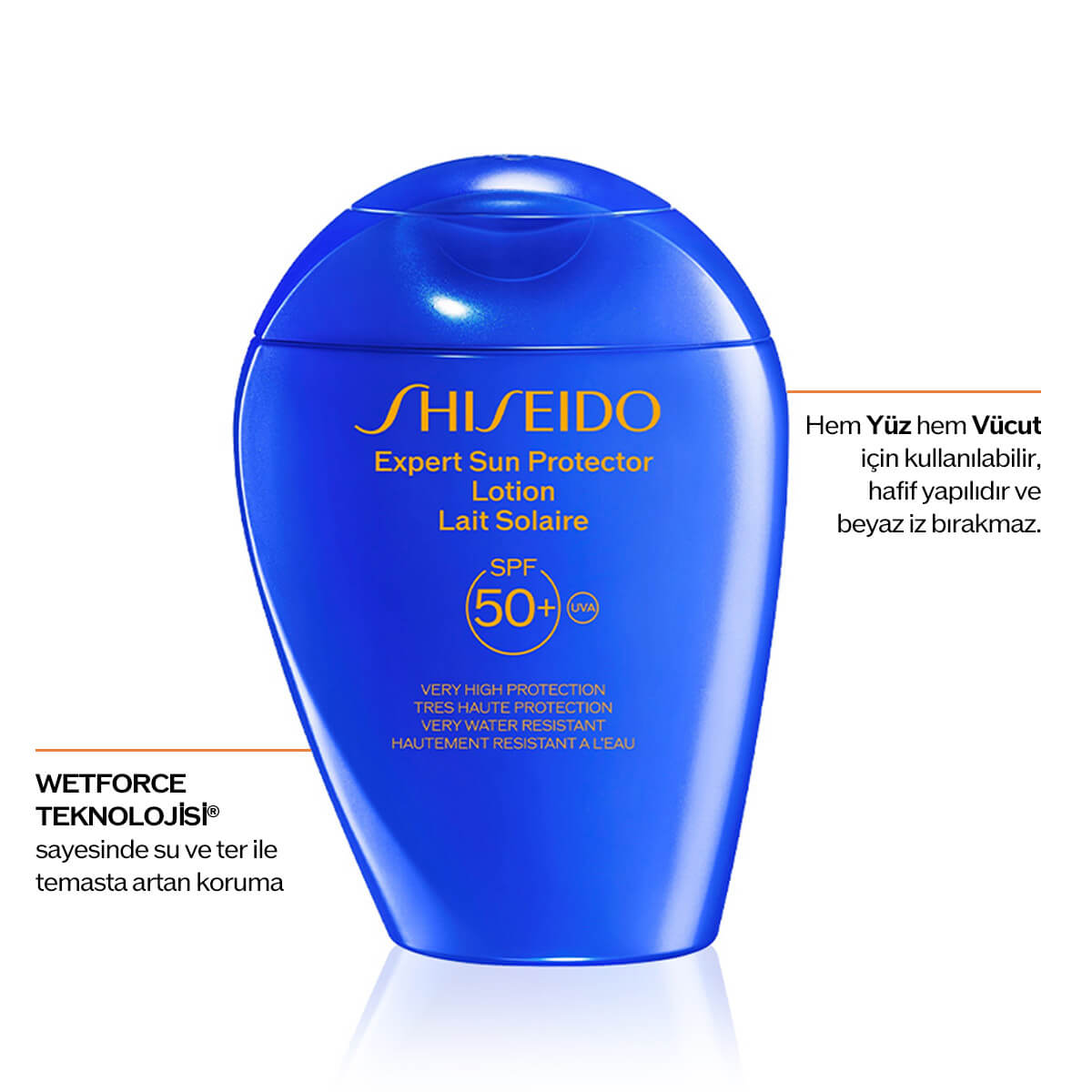 SHISEIDO - EXPERT SUN PROTECTOR LOTION SPF50+ - %65 Cilt Bakımı İçerikli, Suya ve Isıya Dayanıklı Güneş Koruyucu Losyon